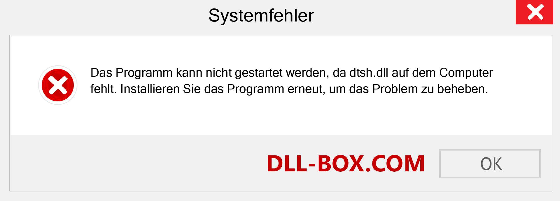 dtsh.dll-Datei fehlt?. Download für Windows 7, 8, 10 - Fix dtsh dll Missing Error unter Windows, Fotos, Bildern