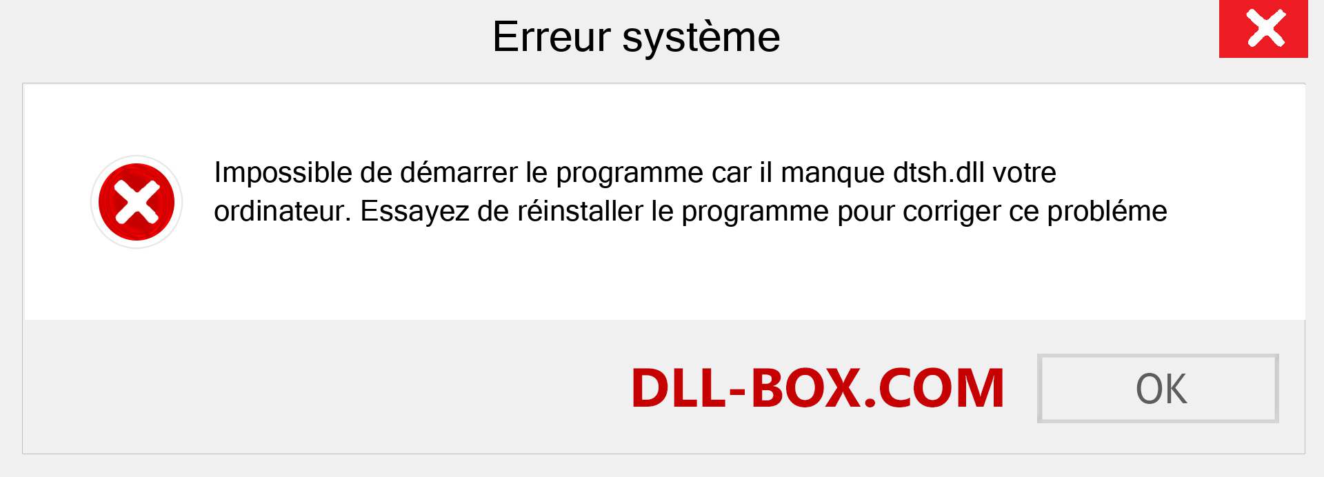 Le fichier dtsh.dll est manquant ?. Télécharger pour Windows 7, 8, 10 - Correction de l'erreur manquante dtsh dll sur Windows, photos, images